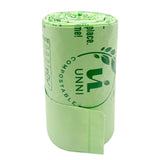 UNNI 8 Gallon Compostable Trash Bags with Tie Handles, 30 Count Small Food Scrap Kitchen Compost Bags for Countertop Bin, Certified by BPI, CMA & OK