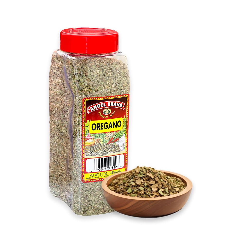 Angel Brand Dried Oregano Leaves 4.5 oz Bottle - Premium Oregano Spice for Cooking, Seasoning, and Flavoring - Perfect for Italian and Mediterranean