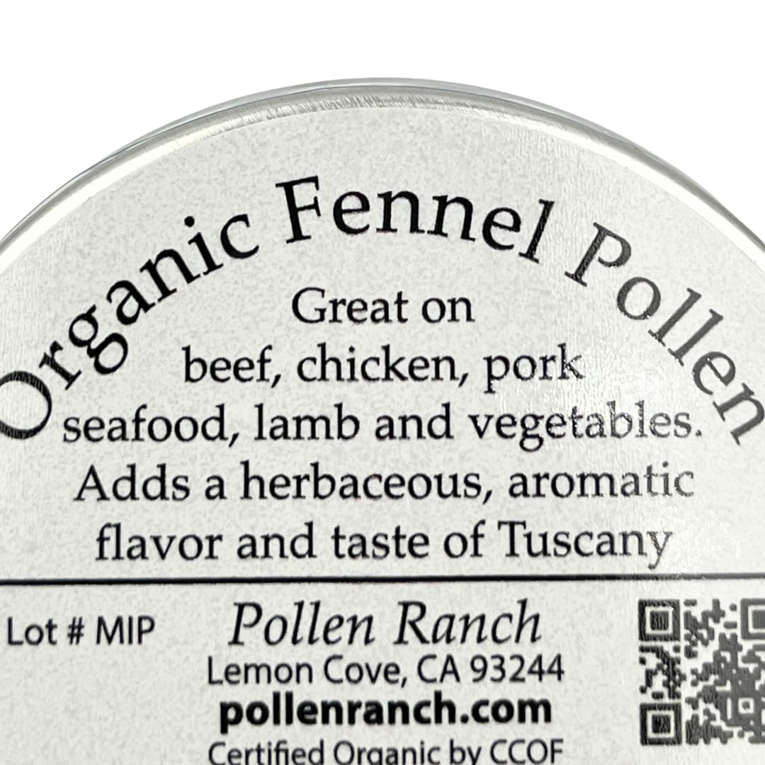 Pollen Ranch's Organic Fennel Pollen Spice, Perfect for Cooking and Seasoning with Fennel Flavor, Made from Premium Organic Fennel Flowers - 0.5 oz