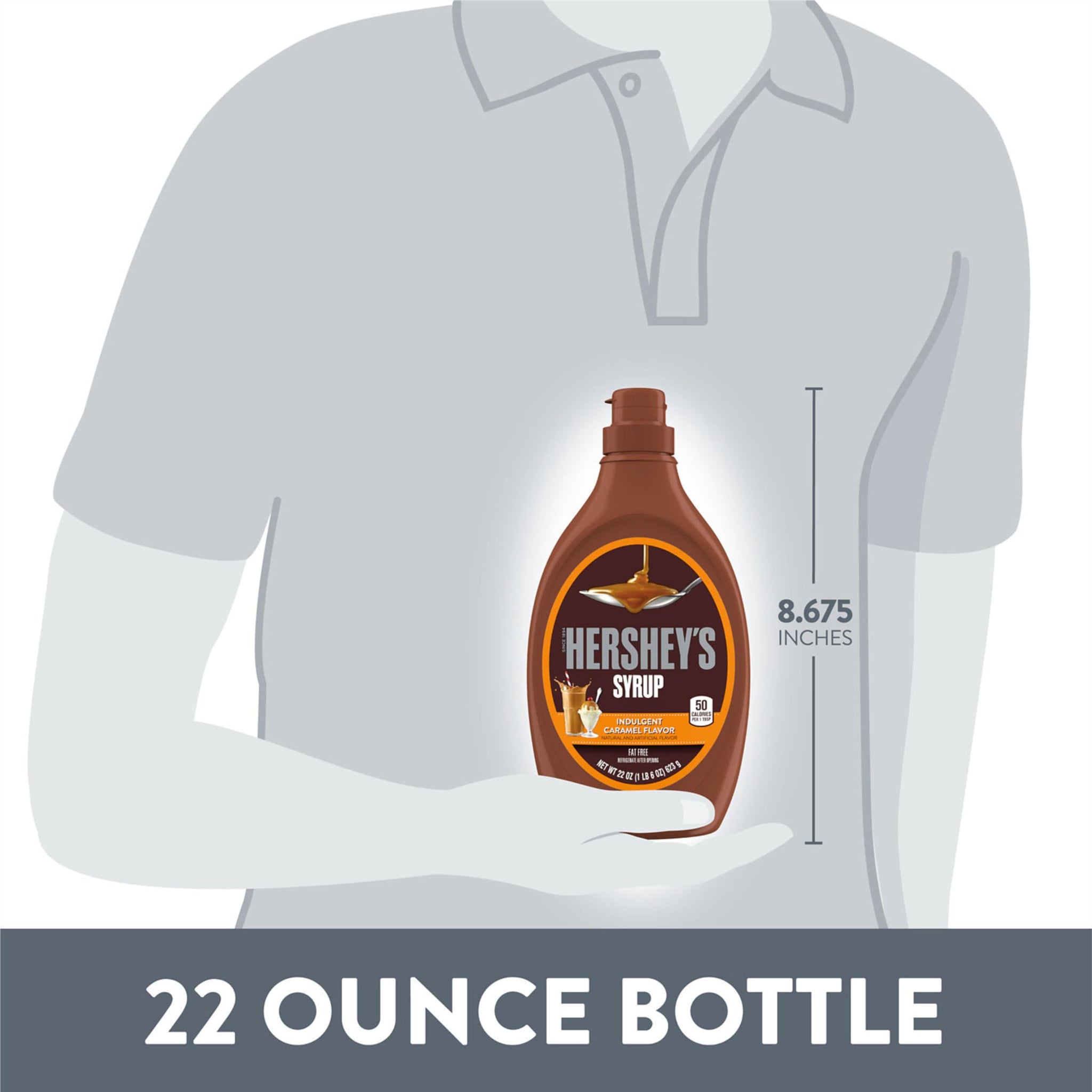 HERSHEY'S Caramel Flavored Syrup Bottle, 22 oz