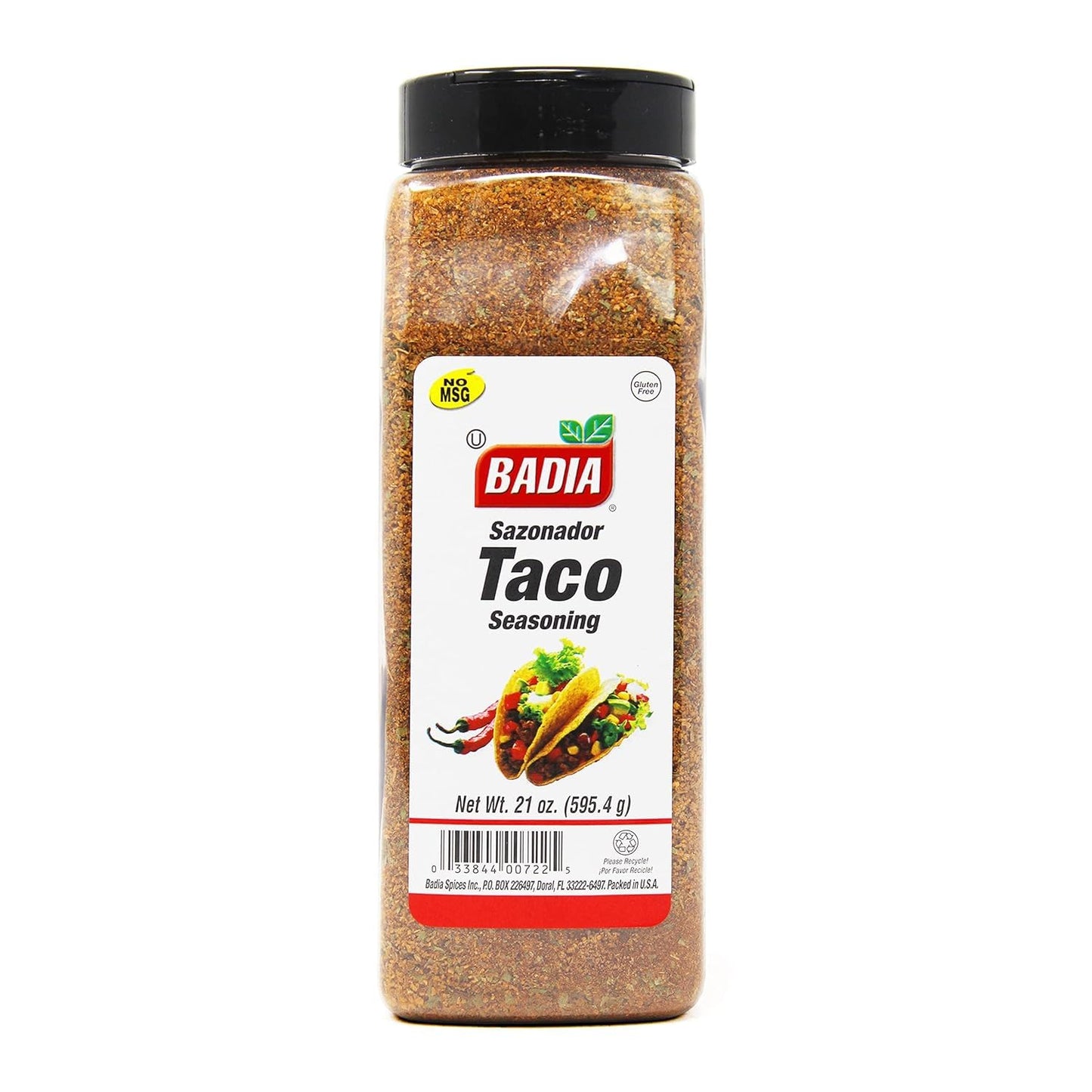 Badia Taco Seasoning, 21 oz - Authentic Blend of Spices for Tacos, Burritos, Fajitas, Ground Beef, Chicken & Vegetarian Dishes