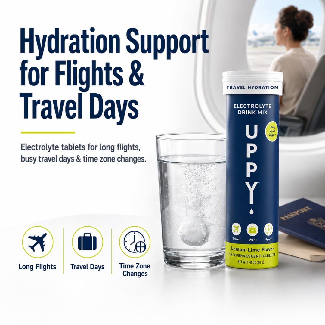 Uppy! Electrolyte Hydration Tablets, Lemon-Lime, 30 Ct, Caffeine-Free