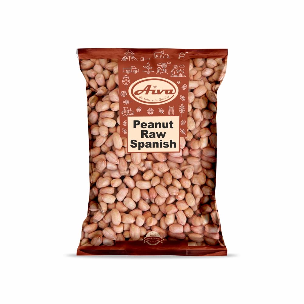Aiva Raw Spanish Peanuts (10 LB Case) Bulk - Whole Unsalted Peanuts for Snacking, Cooking, and Baking | Product of USA | Spanish Premium Grade