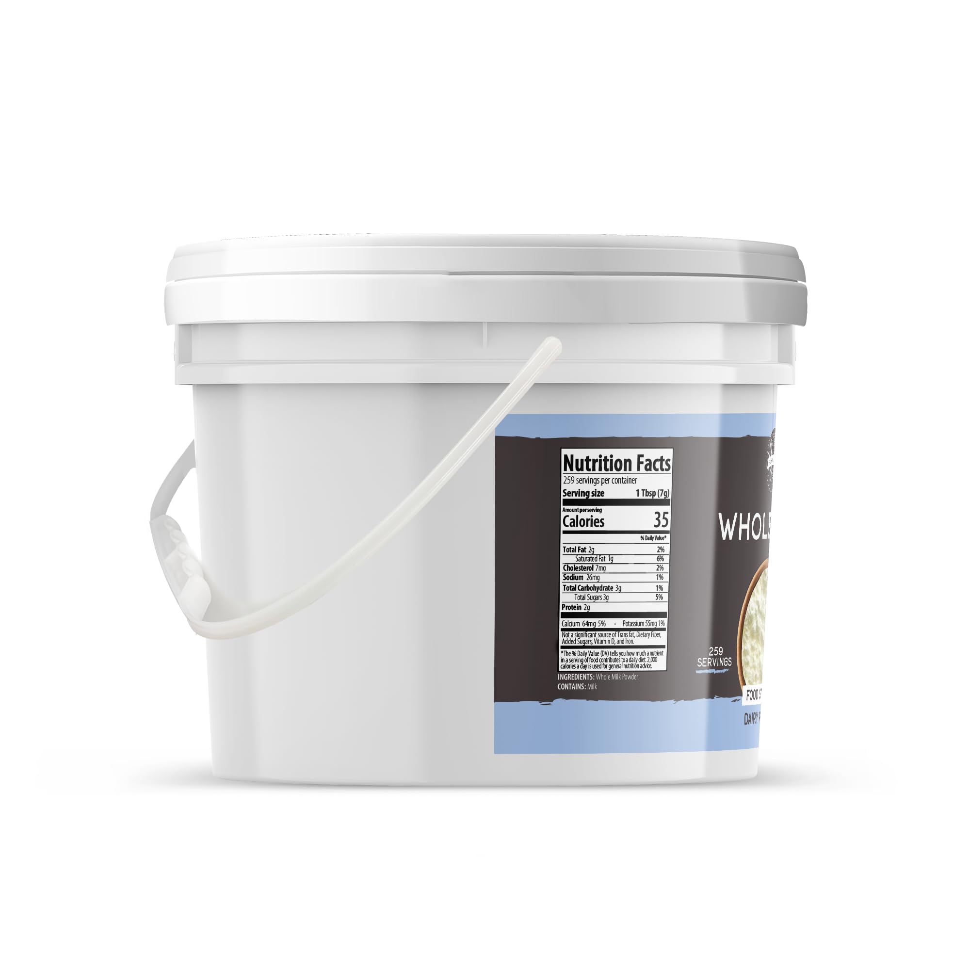 Birch & Meadow 1 Gallon Bucket of Whole Milk Powder, Light Sweet Taste (64 Ounce)