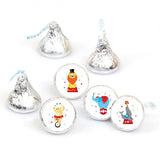 Big Dot of Happiness Carnival - Step Right Up Circus - Carnival Themed Round Candy Sticker Favors - Labels Fit Chocolate Candy (1 Sheet of 108)