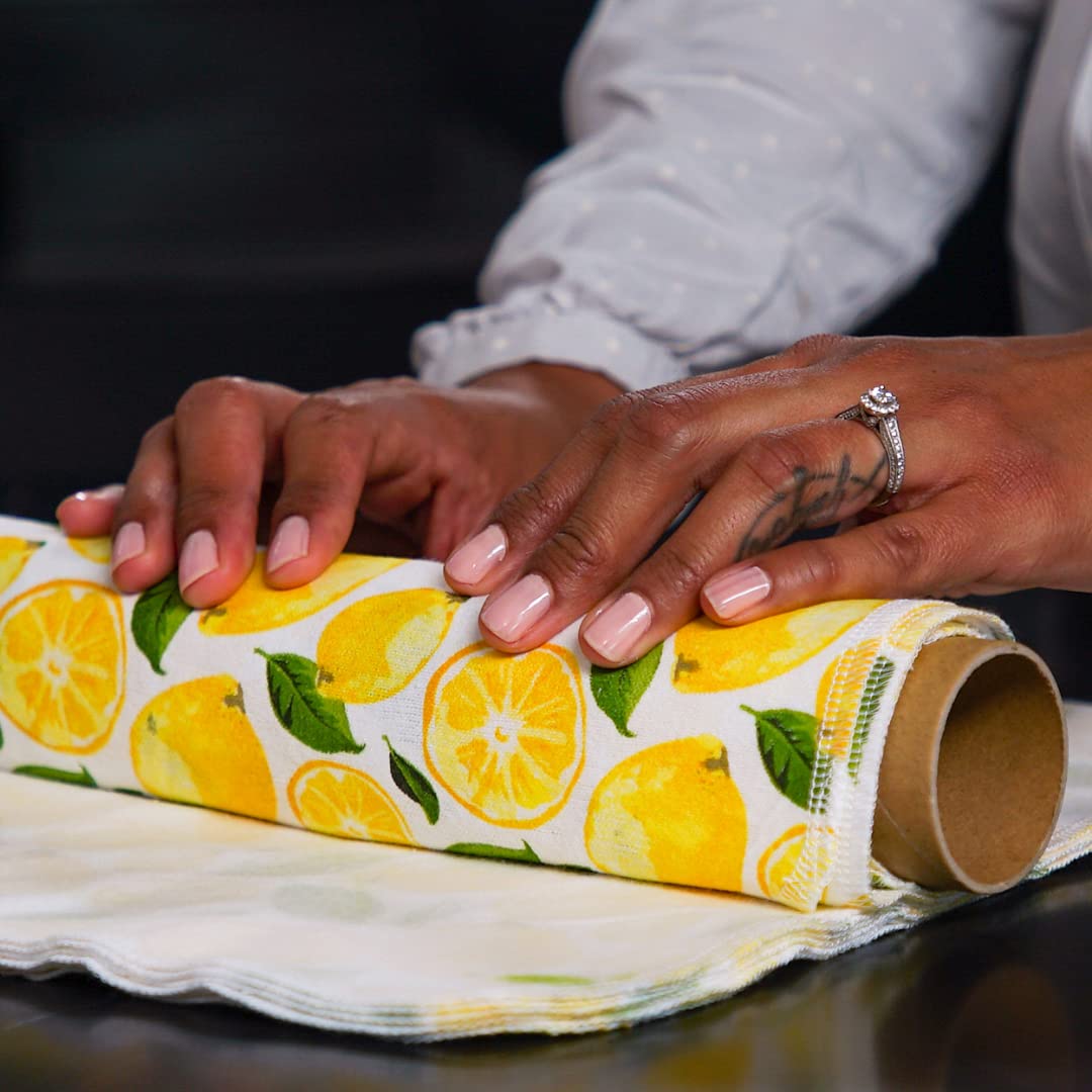 The Useless Brand Reusable Paper Towels Roll | 12 Eco Friendly Washable Cotton Flannel Towels w/Cardboard Roll | Zero Waste & Sustainable | Fits on