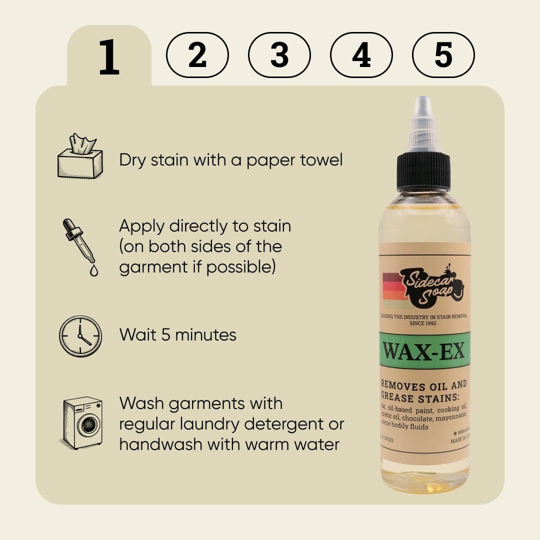 WAXEX Oil and Grease Stain Remover for Clothes - Sidecar Soap