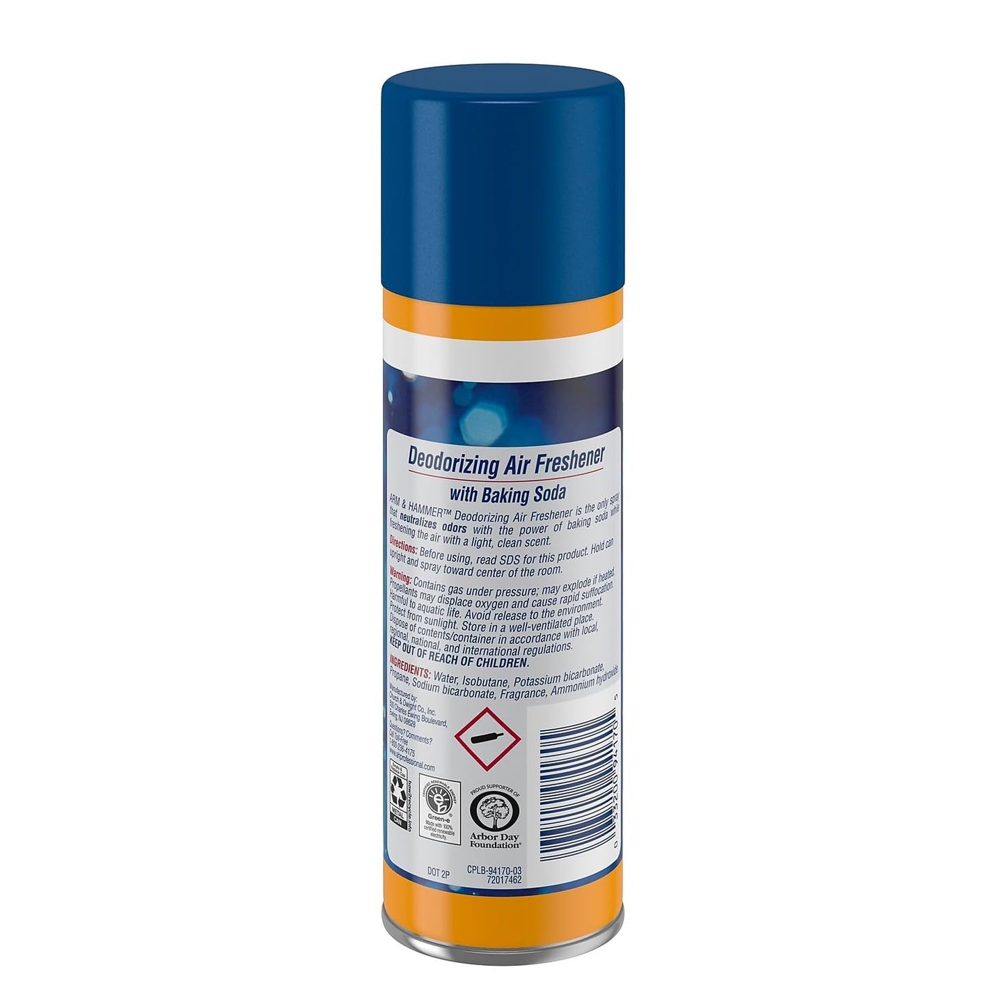Arm & Hammer 3320094170CT Baking Soda Air Freshener, Aerosol, Light Fresh, 7 oz