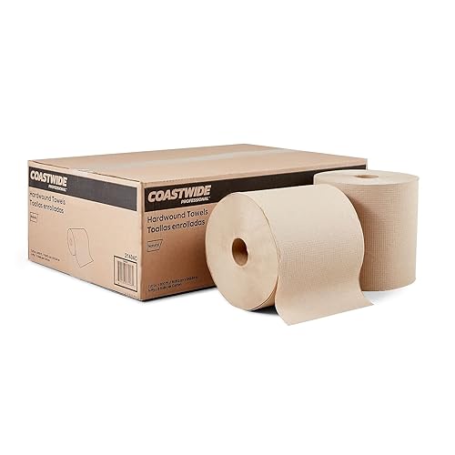 Coastwide Professional Recycled Hardwound Paper Towels, 1-Ply, 800 ft./Roll, 6 Rolls/Carton