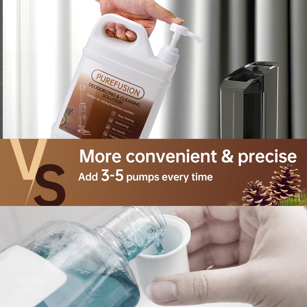 PUREFUSION Floor Cleaning Solution Compatible With Tineco iFLOOR FLOOR ONE Series Wet Dry Vacuum, Cedar Wood Scent Deodorizing Floor Cleaner Solution