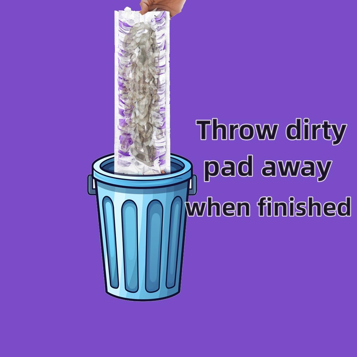Disposable Mopping Pads Refills for PowerMop Multi-Surface Mop and PowerMop Wood Mop, Spray Clean Pads Replacement (Purple-20)
