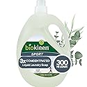 Biokleen Natural Sport 3X Concentrated Laundry Detergent, 300 Loads, Bio Active Formula, Fight Odors, Sweat & Stain Remover, Lavender Eucalyptus Scent