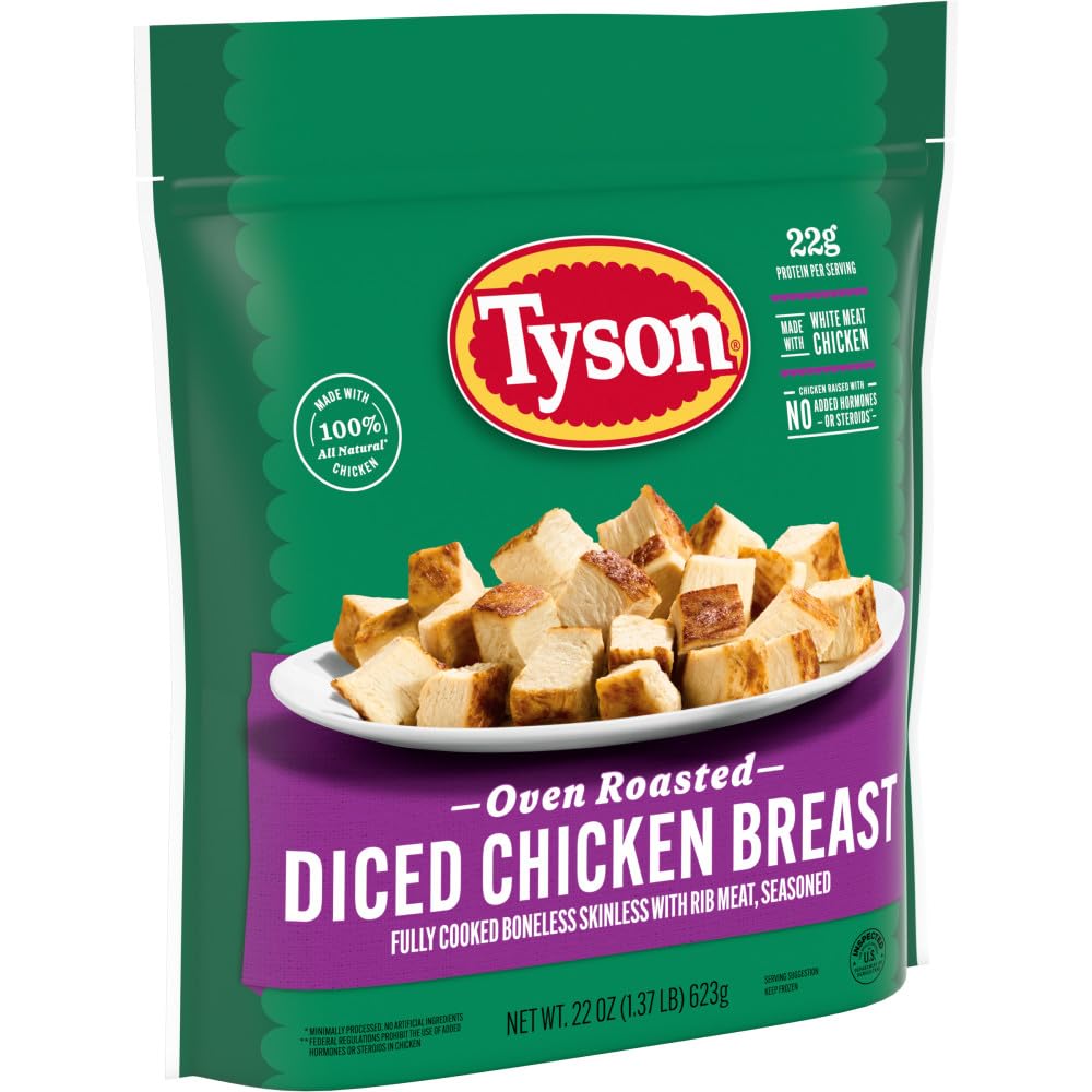 Tyson Grilled & Ready Fully Cooked Oven Roasted Diced Chicken Breast, 22 oz. (Frozen)