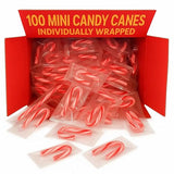 Mini Candy Canes(100 Count -Mini Candy Canes) Peppermint Individual wrapped candies) Bulk| Red & White Stripes |Christmas Candy, Santa Parade,Chrismas