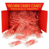 Mini Candy Canes(100 Count -Mini Candy Canes) Peppermint Individual wrapped candies) Bulk| Red & White Stripes |Christmas Candy, Santa Parade,Chrismas