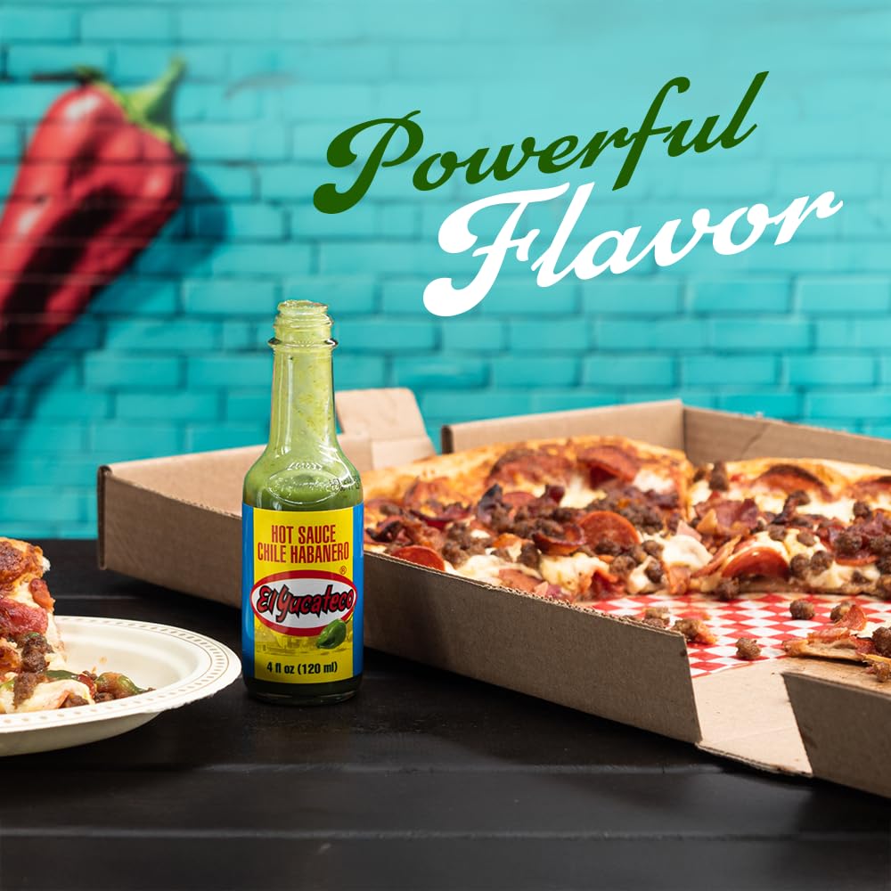 El Yucateco Green Habanero Hot Sauce, Authentic Mexican Chile Habanero Sauce, 4 fl oz (120 ml), Gluten Free (Pack of 3)