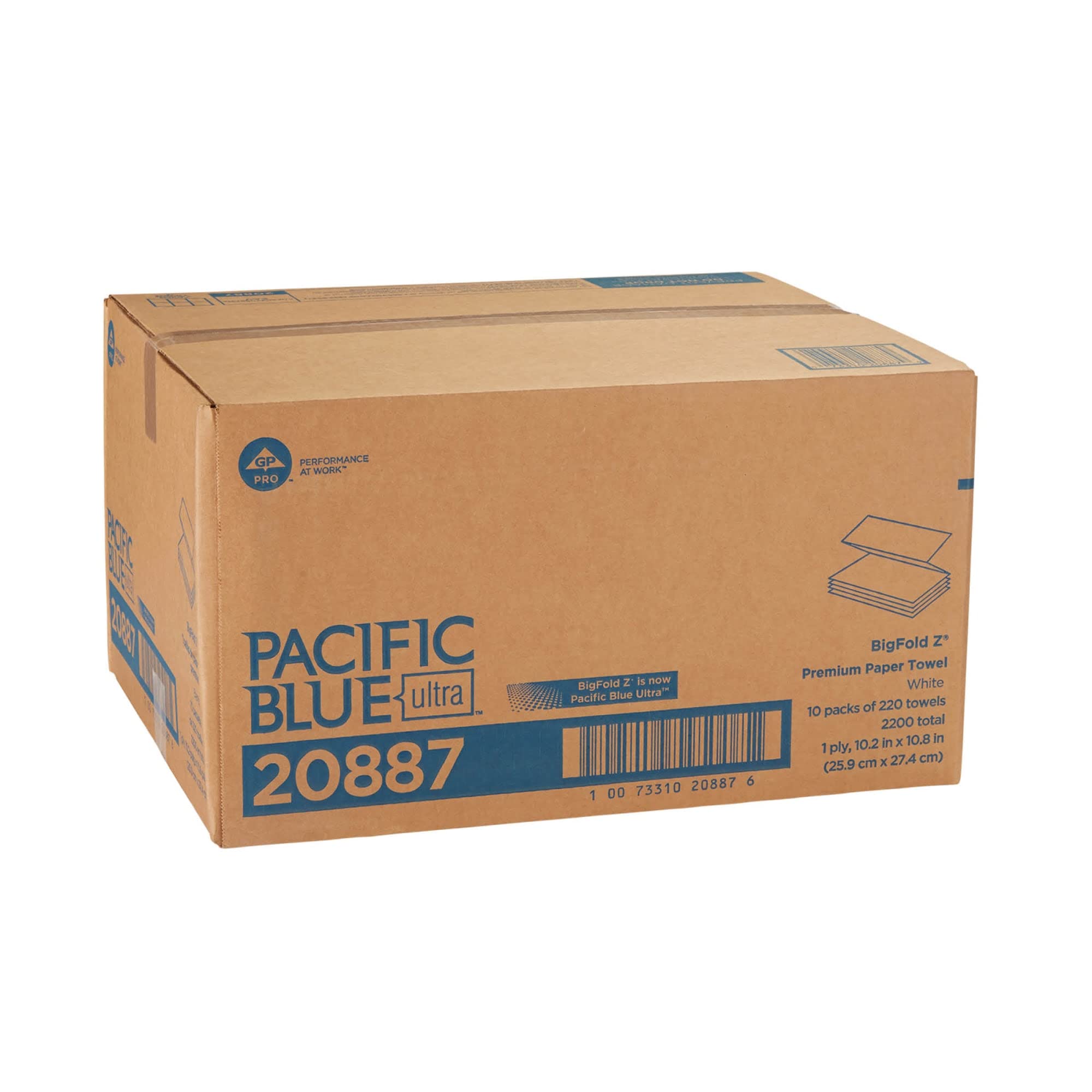Pacific Blue Ultra BigFold Junior Premium Paper Towels by GP PRO (Georgia-Pacific), White, 20886, 220 Towels Per Pack, 10 Packs Per Case