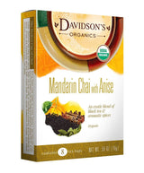 Davidson's Organics, Mandarin Chai w/Anise, 8-count Tea Bags, Pack of 12