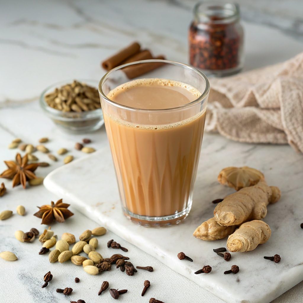 Tealeaf & Co. Masala Chai - Loose Leaf Black Tea Blended with Organic Spices (Ginger, Cardamom, Black Pepper & Cloves Whole Organic) - Low Caffeine
