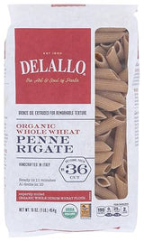 Delallo Penne Rigate Whole Wheat Pasta 1 LB (Pack of 16)