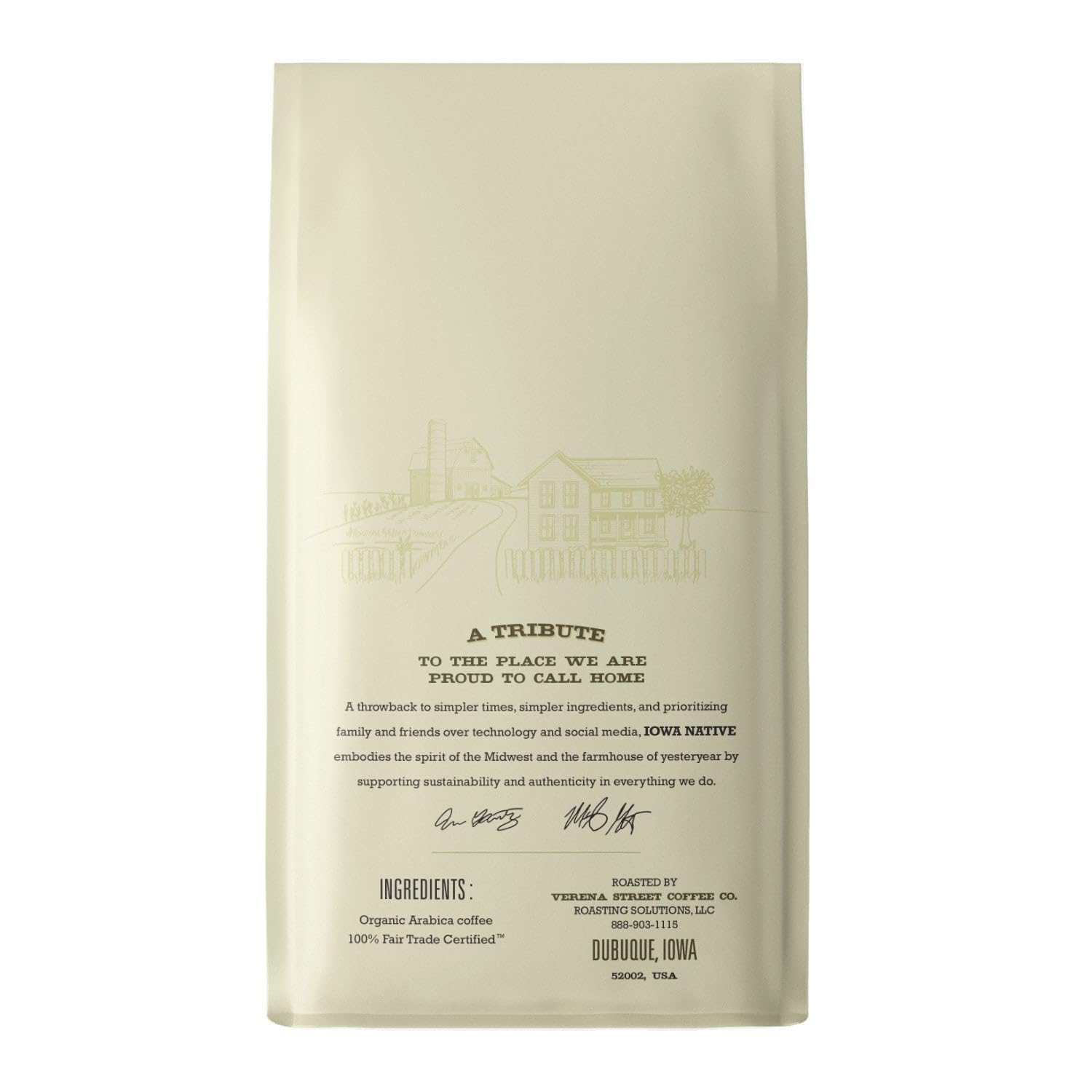 Iowa Native Fair Trade Organic 10 Ounce Ground, Rocking Chair Decaf, Swiss Water Process Decaf Coffee, Medium Roast