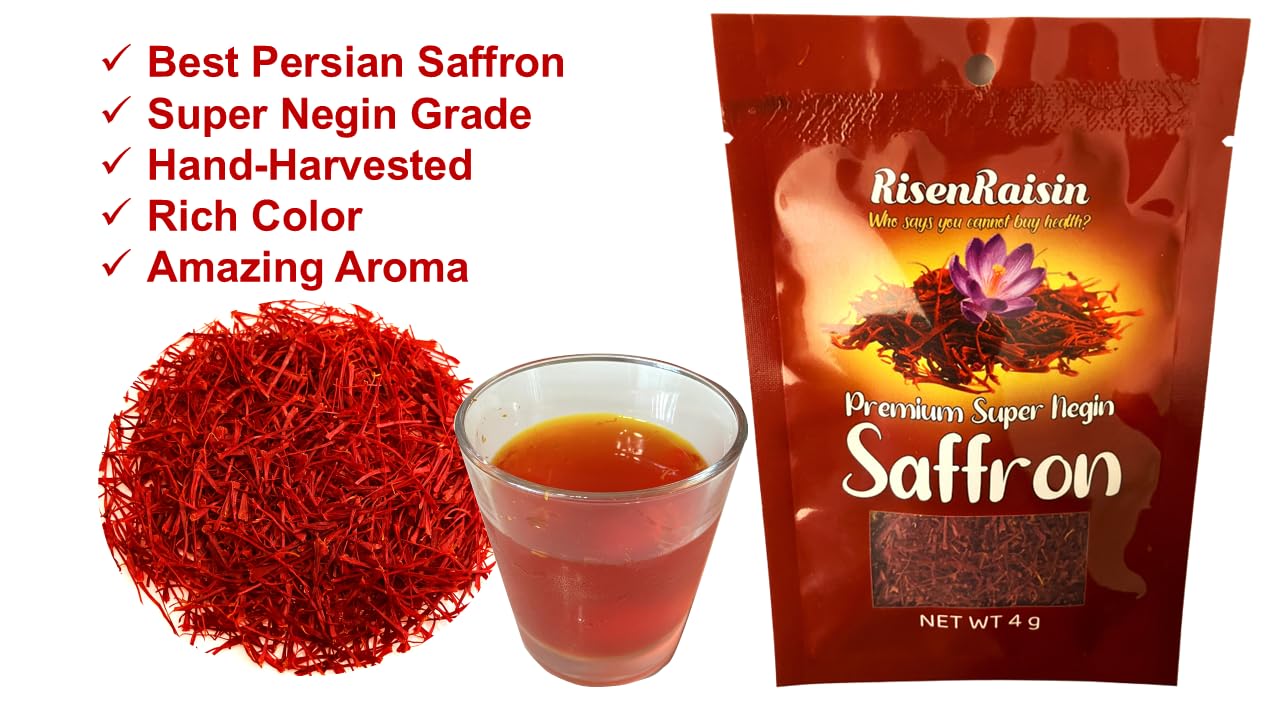 Premium Saffron Threads - Super Negin Grade (4g) | 100% Pure & Natural | Rich Color, Aroma & Flavor | Hand-Harvested | Packed in California |