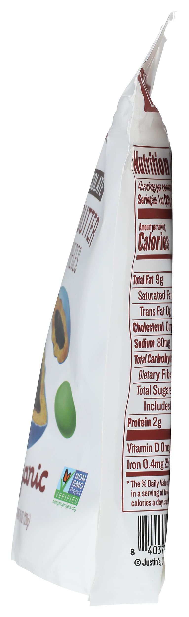 Justin's Dark Chocolate Peanut Butter Candy Pieces - 4.5oz bag Organic, Gluten Free, Non-GMO, Responsibly Source, Rainforest Alliance Certified Cocoa