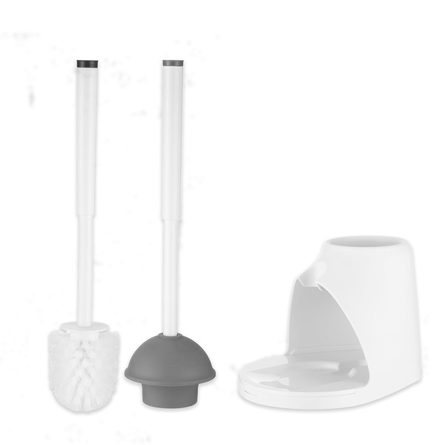 ToiletBuddies Toilet Brush & Plunger Set - Toilet Bowl Cleaner Brush and Holder, 2 in 1 Bristle Toilet Brush & Plunger Set for Bathroom