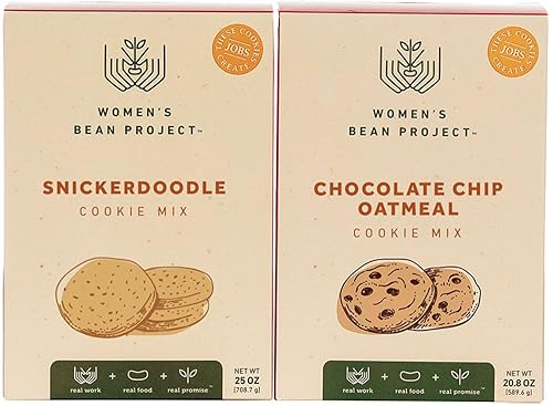 Women's Bean Project Gift Bundle with Snickerdoodle and Chocolate Chip Oatmeal Cookie, 2 Items