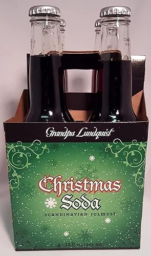 Grandpa Lundquist Christmas Soda Scandinavian Julmust 12 Oz. Bottle 4 Pack