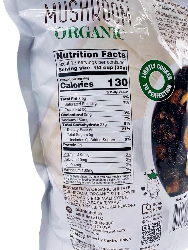 Shiitake Mushroom Organic Crisps, 14.11 Ounces, Resealable Bag