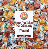 Sugar Free Bonelle Italian Fruit Jelly Candy - 1 Pound (Approx. 115 Pieces) - Sugar Free Candy Individually Wrapped - Perfect For Snacks, Movie