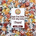 Sugar Free Bonelle Italian Fruit Jelly Candy - 1 Pound (Approx. 115 Pieces) - Sugar Free Candy Individually Wrapped - Perfect For Snacks, Movie