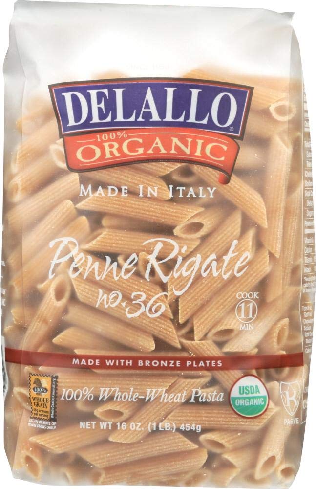 Delallo Organic Penne Rigate Pasta No.36-1 lb