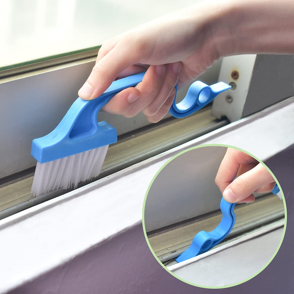 Crevice Gap Cleaning Brush Tool, 6pcs Hand-held Groove Gap Cleaning Tools, 2 in 1 Dustpan Cleaning Brushes, Shutter Door Window Track Kitchen Cleaning