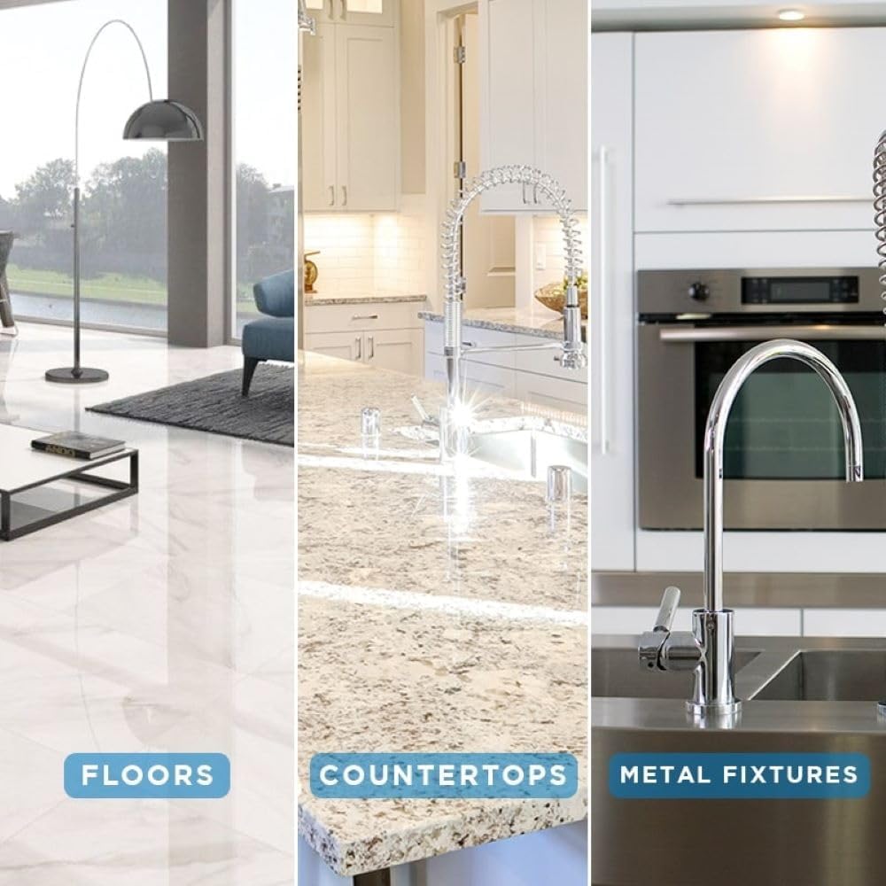 Stone Pro Marble and Granite Cleaning Kit - Premium Cleaning & Polishing Solution with Crystal Clean, Finishing Touch, & Cleanning Towels