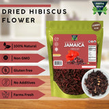 Green Royalty Jamaica (Hibiscus) 4 oz - 100% Natural Dried Hibiscus Flowers - Non-GMO, Gluten-Free, Caffeine-Free Herbal Infusion - Resealable Bag