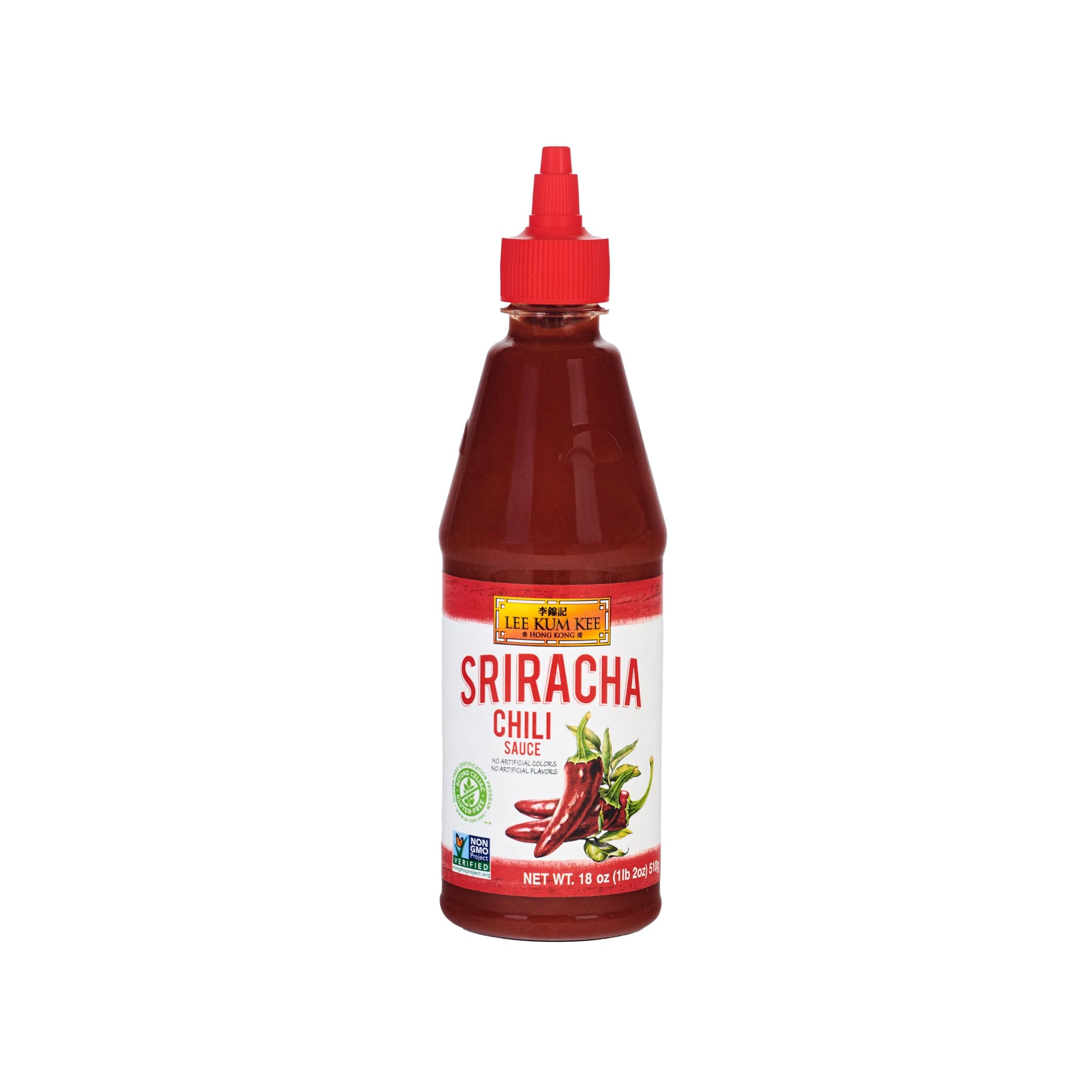 Lee Kum Kee Sriracha Chili Sauce Plastic Bottle (18 oz - 1 Pack), Gluten Free, Non-GMO, Vegan, Spicy, Hot and Sweet with a Hint of Garlic, Perfect