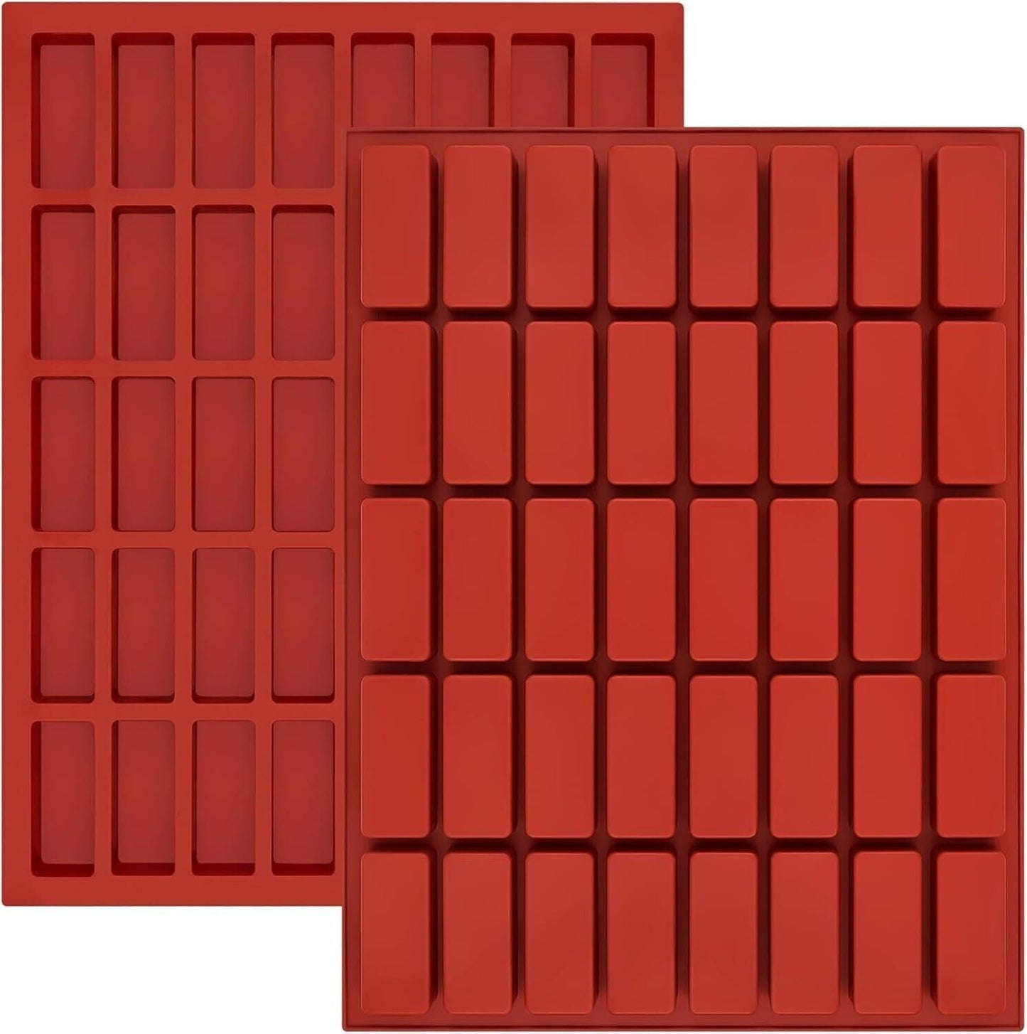 For 2pcs Granola Bar Narrow Rectangle Silicone Caramel Candy For Chocolate