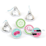 Big Dot of Happiness Spa Day - Girls Makeup Party Round Candy Sticker Favors - Labels Fit Chocolate Candy (1 Sheet of 108)