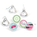 Big Dot of Happiness Spa Day - Girls Makeup Party Round Candy Sticker Favors - Labels Fit Chocolate Candy (1 Sheet of 108)