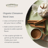 Starwest Botanicals Certified Organic Cinnamon Sticks, 2 lb, 2 3/4" Length | For Baking, Cooking & Beverages | Non-GMO, Kosher Certified