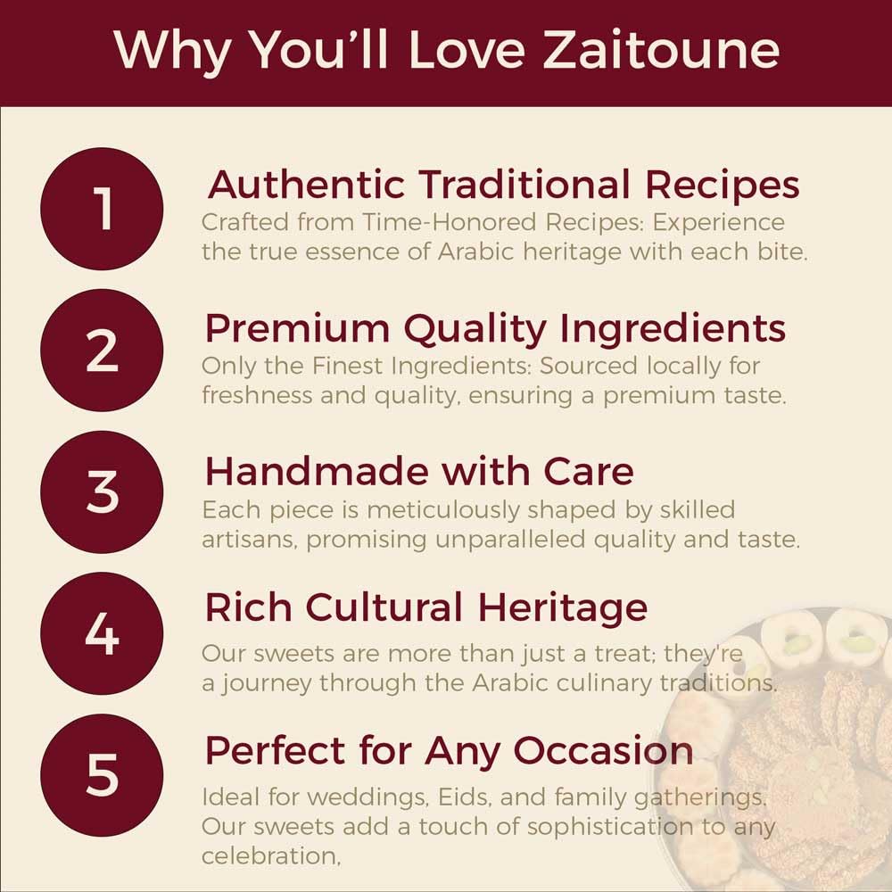 Zaitoune Maamoul Date Cookies - 18 oz - Authentic Middle Eastern Sweets | Arabic Cookies with Dates - Premium Dessert Gifts in Elegant Tin
