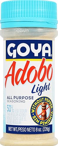 Adobo All Purpose Seasoning Light with Pepper by Goya, Poultry, Seafood, Meat, and Vegetable Seasoning, Latin Spice Blend, Mexican Seasoning, 8oz