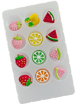 Edible Mixed 12pcs Fruit Sugar cake decorations, cupcake toppers, perfect Icing Cookies decro for Valentine's Day Birthday Halloween Thanksgiving