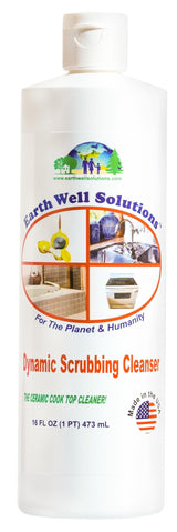EARTH WELL SOLUTIONS - Dynamic Scrubbing Cleanser - Ceramic and Glass Cooktop Cleaner and Polish - Rinse Free Super Duty Cleaner Cream.
