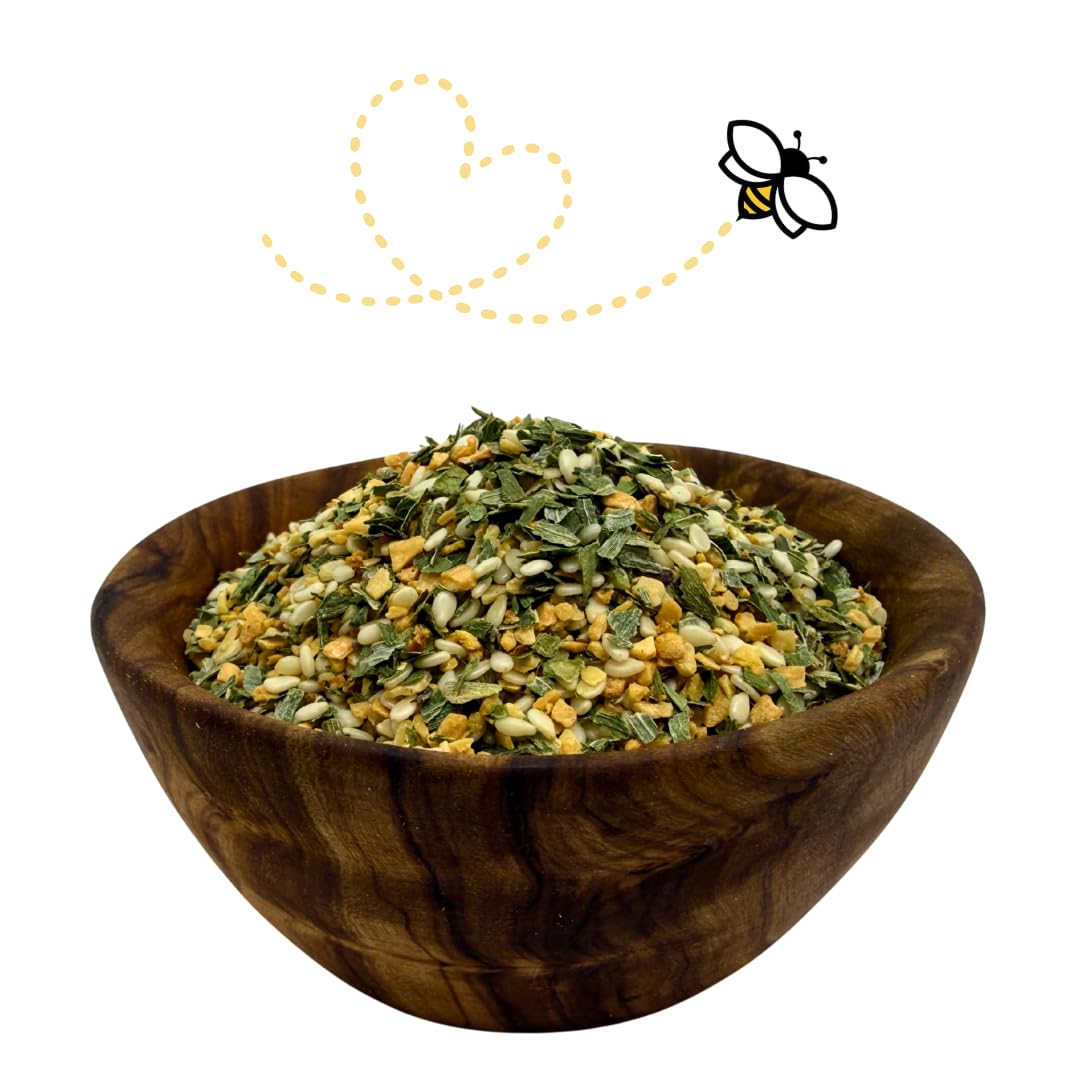 Raw Essentials Garlic & Herb Blend - Bold Garlic, Sesame & Lemon Peel Seasoning for Chicken, Vegetables & Rice Dishes - Non GMO, Gluten Free - 7 oz