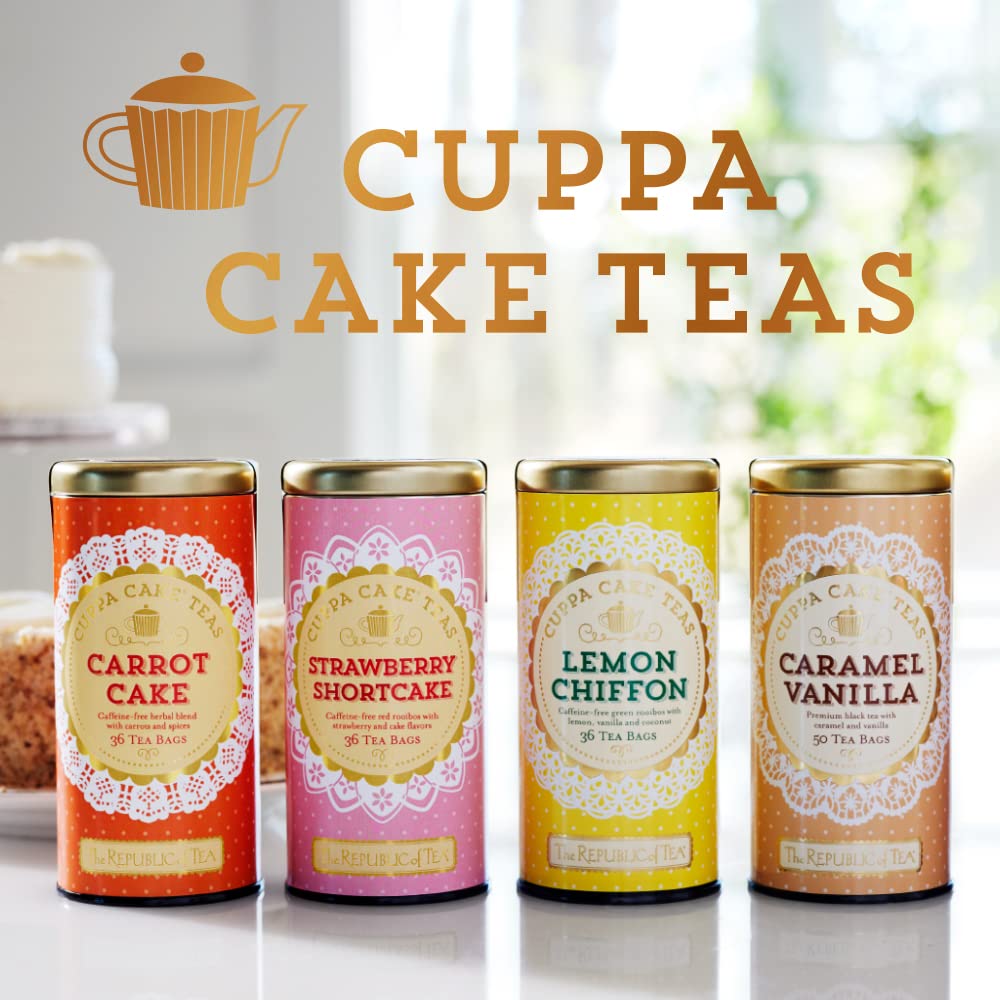 The Republic of Tea - Strawberry Shortcake Cuppa Cake Herbal Tea, 36 Tea Bags