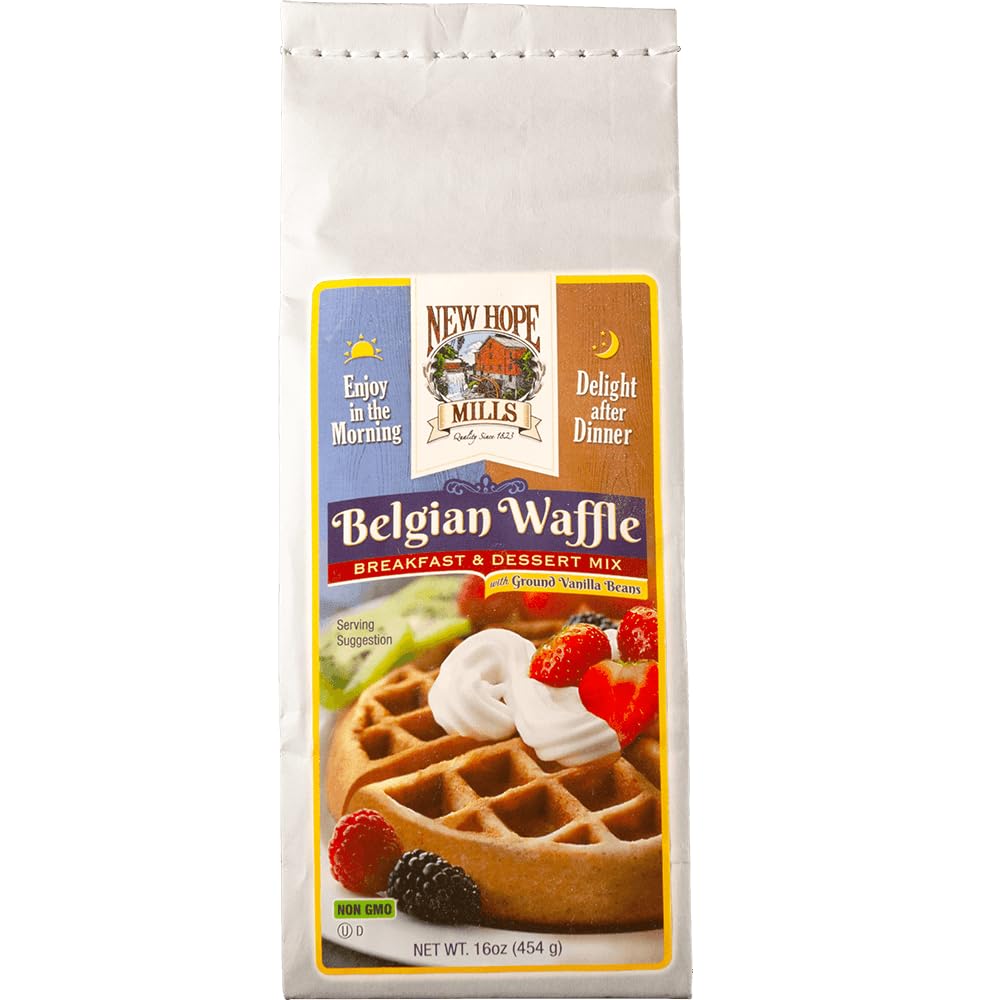 Belgian Waffle Mix by New Hope Mills - Non-GMO: Indulge in Authentic Belgian Flavors! - 16oz