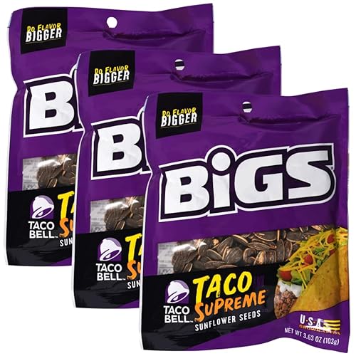 Taco Supreme Flavored Sunflower Seeds 3.63 oz Bag (Pack of 3)